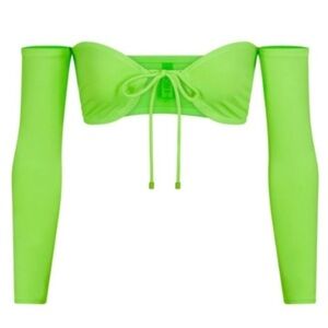 Skims  (C4) Swim Long Sleeve Top- Neon Green NWT SIZE S